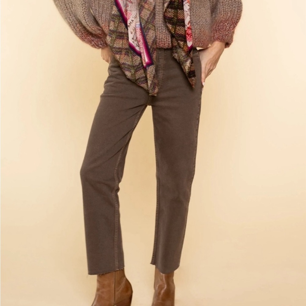 Re/Done Originals High Waist Stove Pipe Jeans In Washed Chocolate sz 23